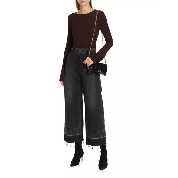 Moussy Vintage Elba Wide Leg Jean in 020 Black 31 - Picture 1 of 2